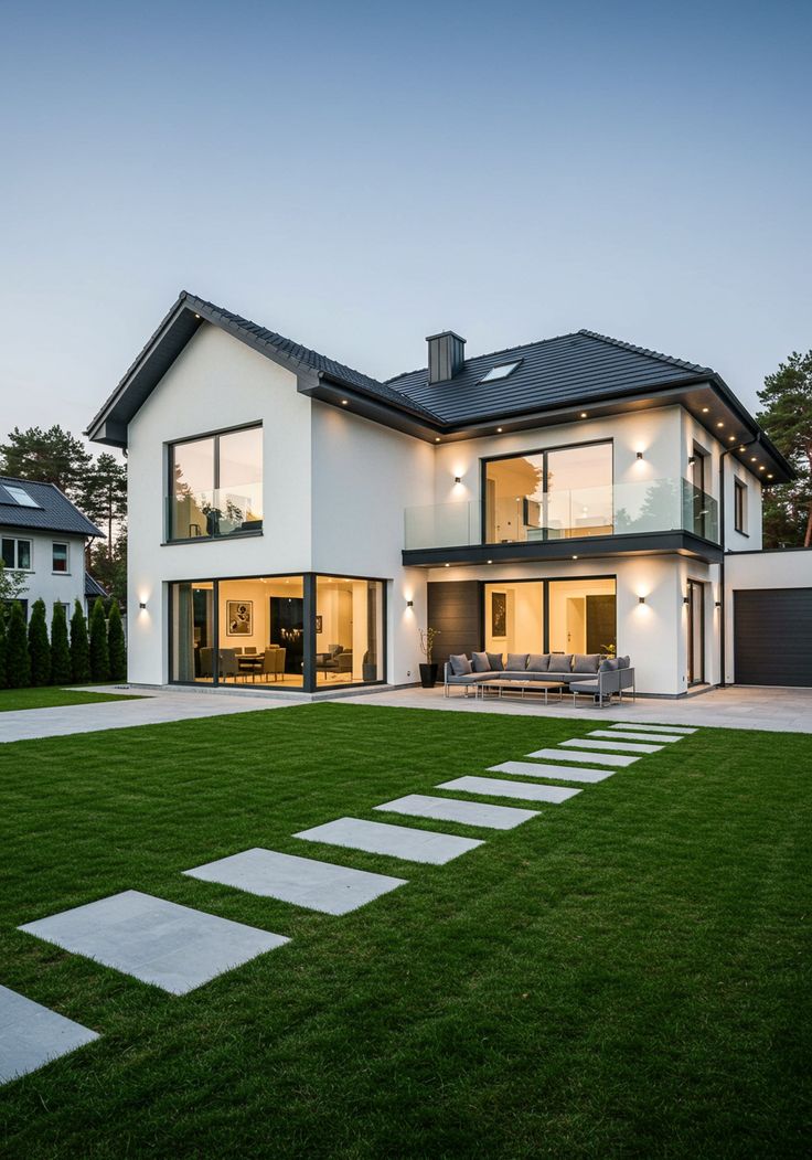 Contemporary house with a garden