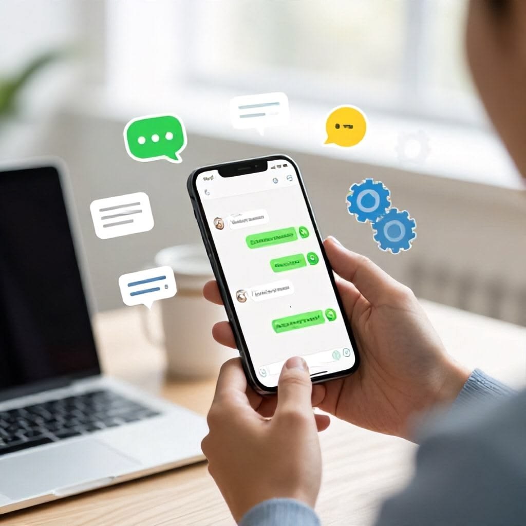 Échange de messages sur smartphone